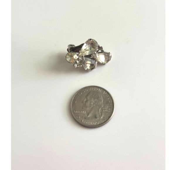 VTG Weiss ONE Clip On Rhinestone‎ Earring Silver Tone - Picture 3 of 7